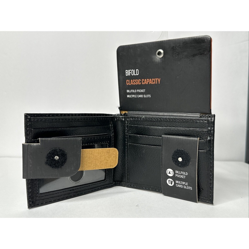 Dickies Bifold Classic Capacity Wallet - Black Leather *NEW*